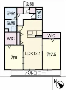 ウィスタリア平子【2階】の間取り