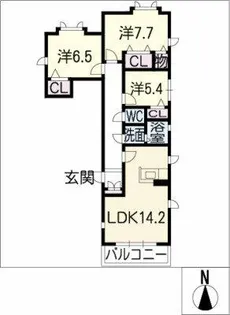ヒルズ覚王山北【1階】の間取り