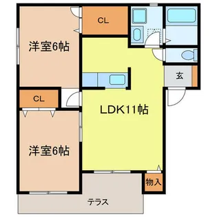 プルーデンス【101号室】の間取り