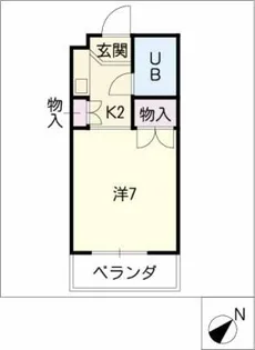 コーポろくえん1R【3階】の間取り