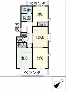 シーバハイツ【3階】の間取り