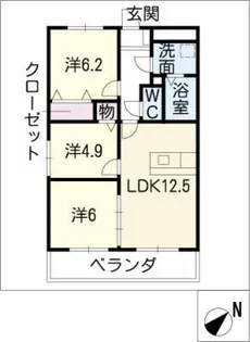 ルネスブランノワール【3階】の間取り