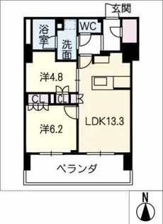 タワー・ザ・ファースト名古屋伏見【12階】の間取り