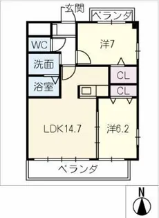 アクアマリン【1階】の間取り
