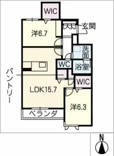 ドミール駒止【2階】の間取り