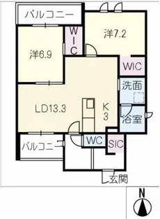 ラコンテ古径【3階】の間取り