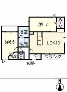 RIGEL市山【2階】の間取り