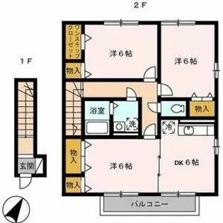 フルール A棟【2階】の間取り
