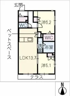 BLANCUBE SOLARISA【1階】の間取り