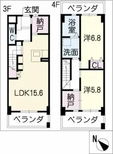 パルガーデン【4階】の間取り