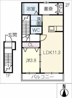 グランドゥール有松【2階】の間取り