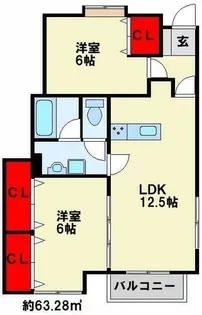 ヴィラージュ【C-1号室】の間取り