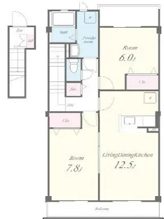 ユートピー エイト南【2階】の間取り
