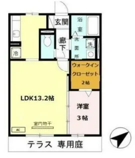 エクセル英賀保八十八 A棟【1階】の間取り
