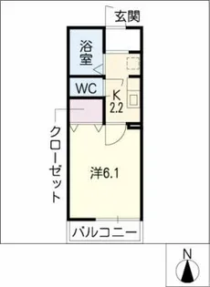 ベルデュール稲上【1階】の間取り