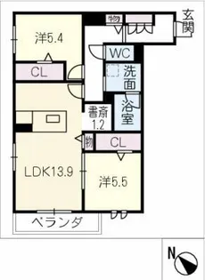 アルフラット【1階】の間取り