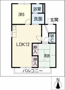 コーポ上坂【1階】の間取り