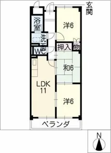 ユートピア東新【7階】の間取り