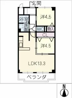 アークヒルズ虹ヶ丘【1階】の間取り