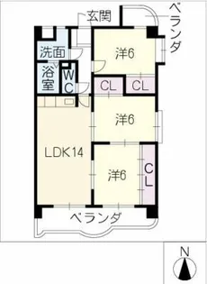 サンパーク八事石坂【5階】の間取り