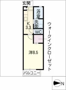 ルーストけやき【1階】の間取り