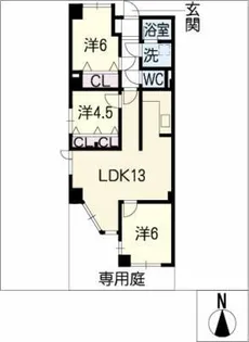 グランドメゾン橦木A-1【1階】の間取り