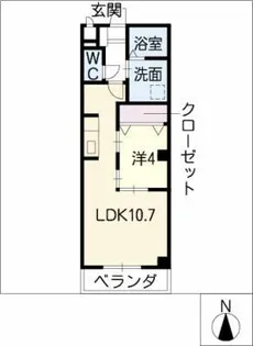 ポム・ドゥ・テール【3階】の間取り