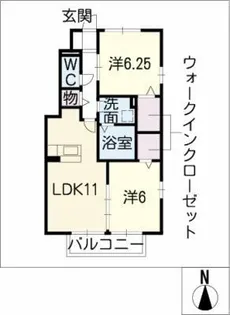 タウンコート高畑B棟【1階】の間取り