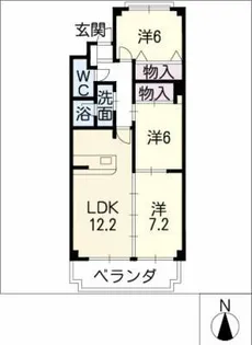 春岡ディアコート【2階】の間取り