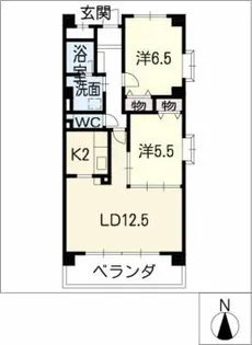 マイム月見坂【3階】の間取り