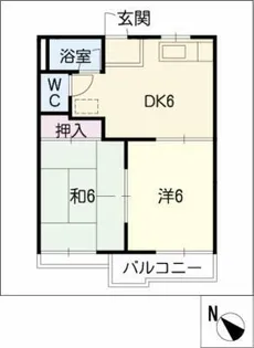 タウニィ長久手【1階】の間取り