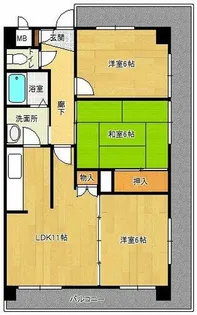 メゾンヴェール中尾Ⅱ【4階】の間取り