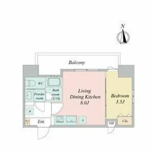 グランドゥール名駅西(旧ルネフラッツ名駅西)【8階】の間取り