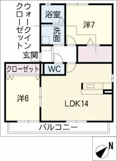 クロノス長久B【1階】の間取り