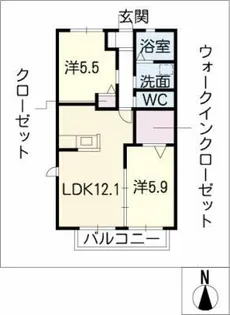 ハイツSunflower【2階】の間取り