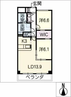 アクアフィールド【1階】の間取り