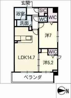 ノル,シャトー【5階】の間取り