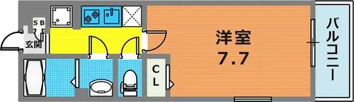 旗塚レジデンス【101号室】の間取り