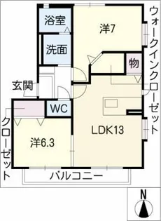 パインクレスト八熊【2階】の間取り