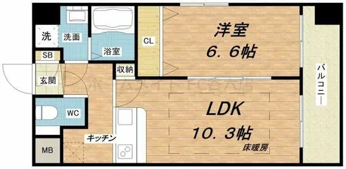 アーバネックス谷町【10階】の間取り