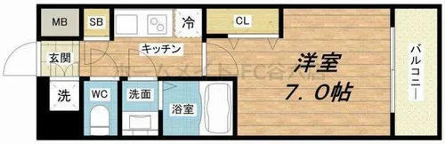 ファーストステージ江戸堀パークサイド【13階】の間取り