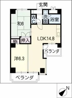 ロイヤルコート光【5階】の間取り