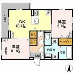 ルヴィータ大秋【2階】の間取り
