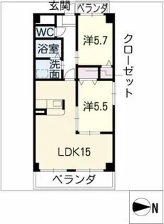 マーヴェラス【1階】の間取り