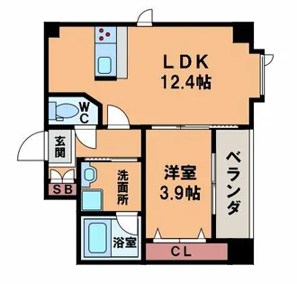 ルリーフ真法院【4階】の間取り