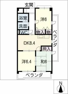 パークサイドビバ【4階】の間取り