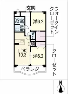 ポラール八橋【3階】の間取り