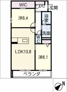 ハリープレイス【3階】の間取り