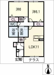 Asobi-PALACE日進A【1階】の間取り