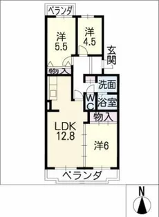 パストラル城並【1階】の間取り